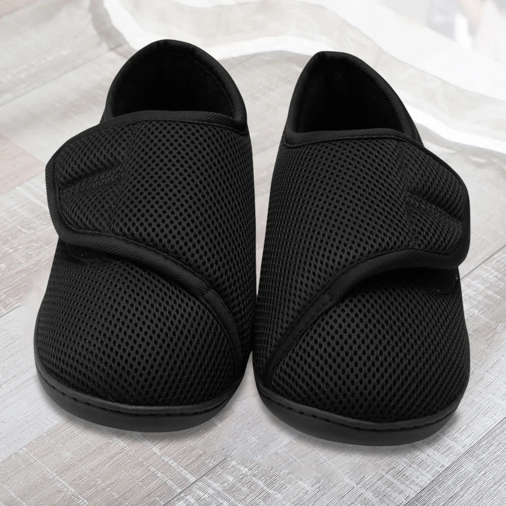 Adjustable Wide-Width Comfort Sneakers for Swollen Feet – Breathable Slip-On Walking Shoes with Hook-and-Loop Closure | Thomler