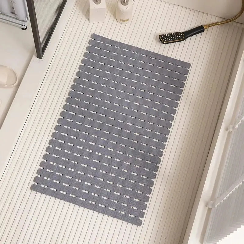 Textured Silicone Shower Mat with Suction Grip | Anti-Slip Bathroom Floor Cover for Tubs and Stalls | Drainage Design for Safety | Thomler