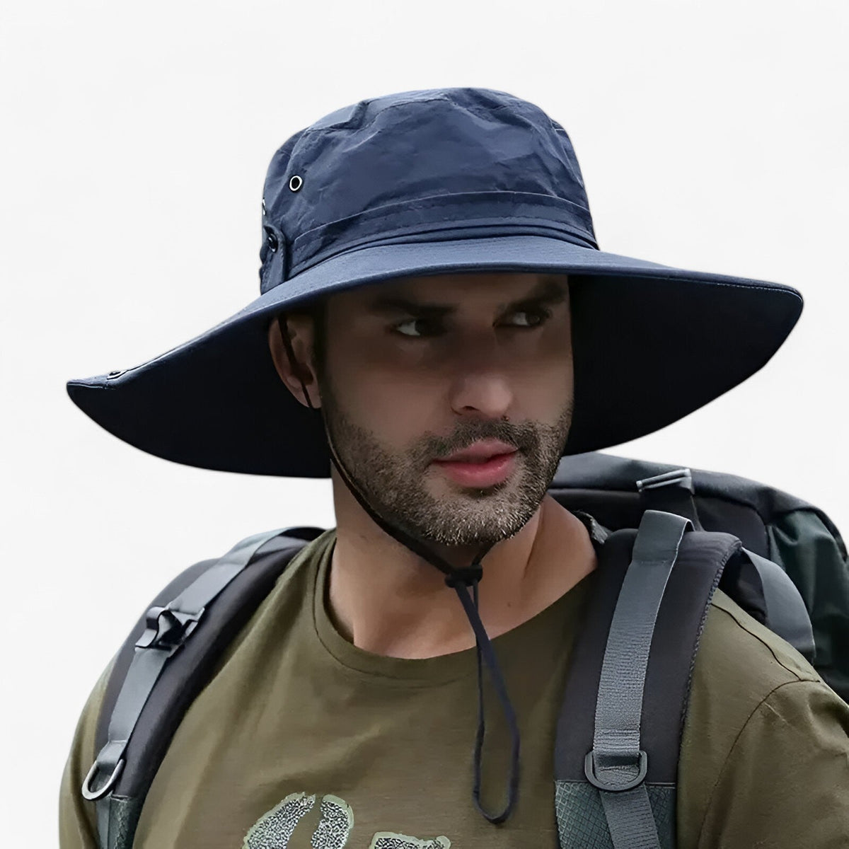 Wide-Brim Sun Hat with Mesh Ventilation & Adjustable Chin Strap for Men & Women – Lightweight Foldable Design for Hiking, Fishing, Beach & | Thomler