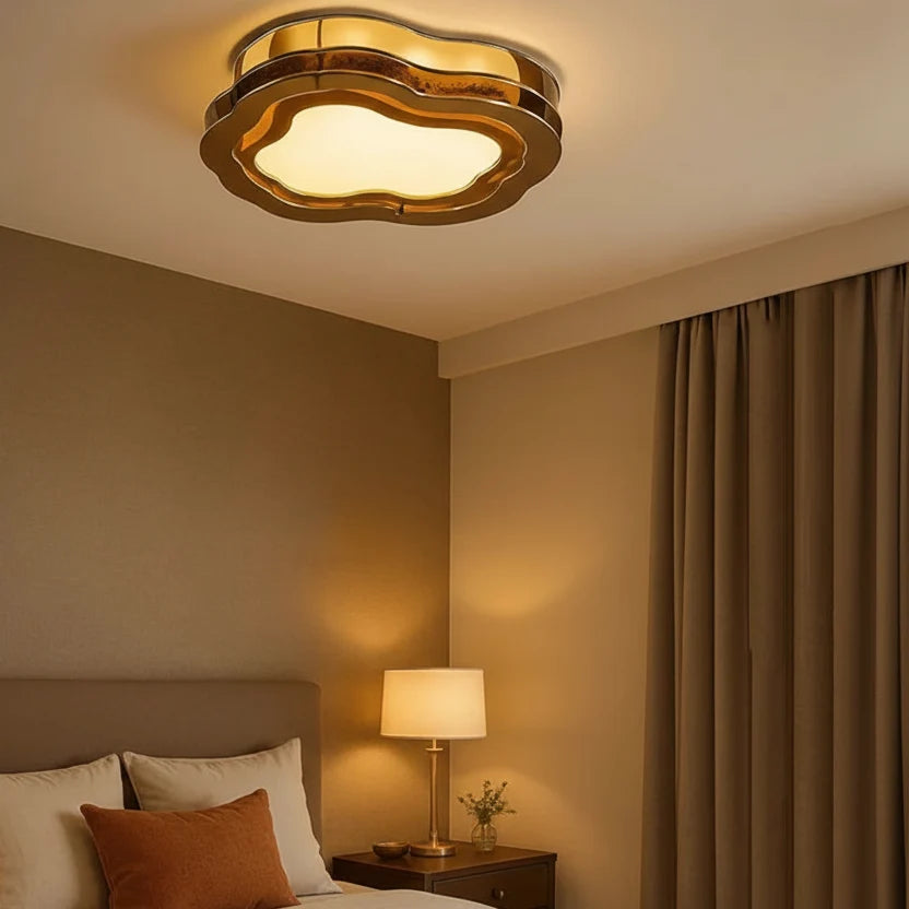 Sculptural Flush Mount LED Ceiling Fixture with Organic Waves – Dimmable Acrylic Design for Modern Interiors | Thomler