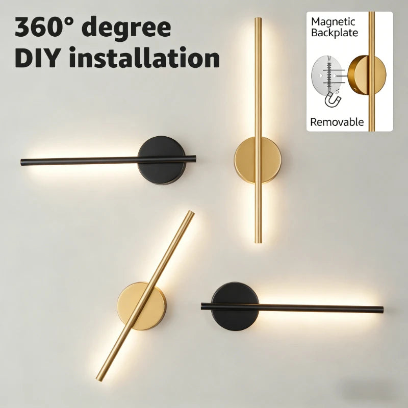 Rechargeable Cordless LED Wall Sconce Light with Remote Control Magnetic Mount for Living Room Bedroom Hallway Study | Thomler