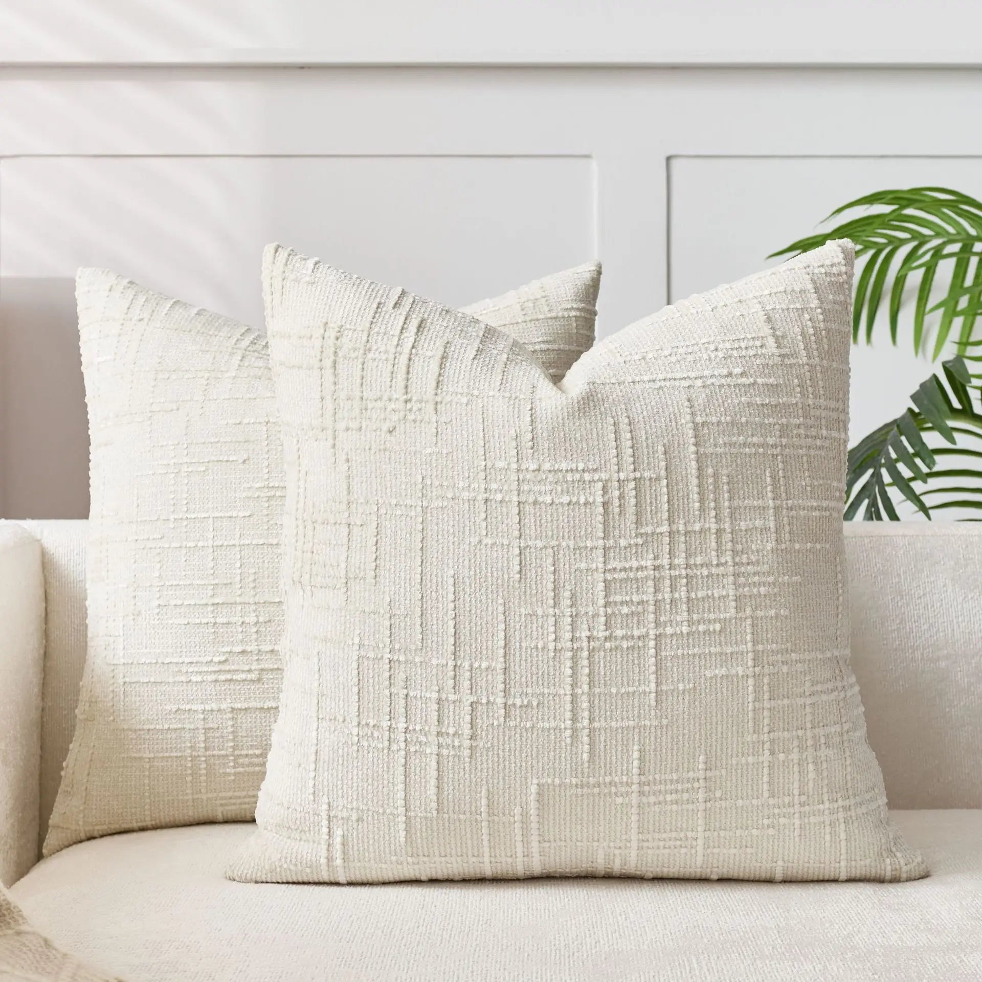 Cushion Cover Chenille 45.0 cm Decorative Sofa Bedroom Pillow Case Textured Bamboo Pattern Soft Throw Cushion | Thomler