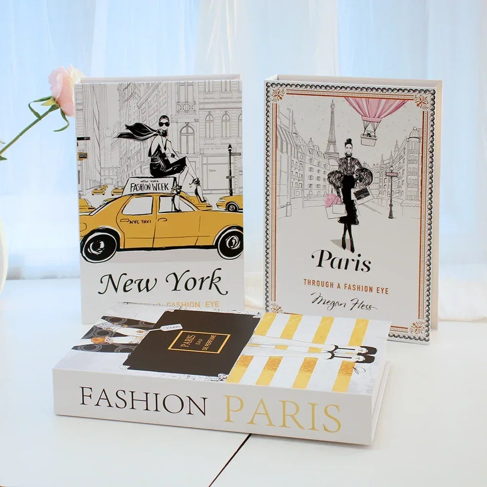 Decorative Faux Books Cardboard Foldable Set Of 3 Living Room Coffee Table Styling Bookshelf Display Interior Decor | Thomler