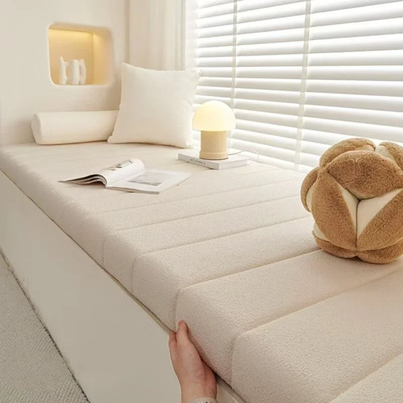 Plush Velvet Bench Cushion – Rectangle Indoor Outdoor Window Seat Pad with Memory Foam & Non-Slip Base for Chairs, Patios, Garden Swings | Thomler