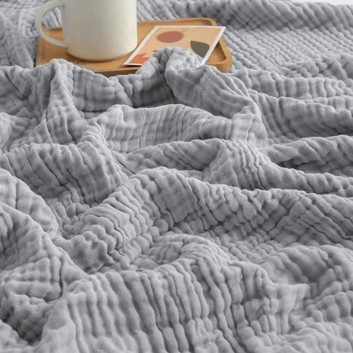 Pure Cotton Gauze Throw Blanket for Couch & Bed – Lightweight Breathable All-Season 100% Muslin Weave | Thomler