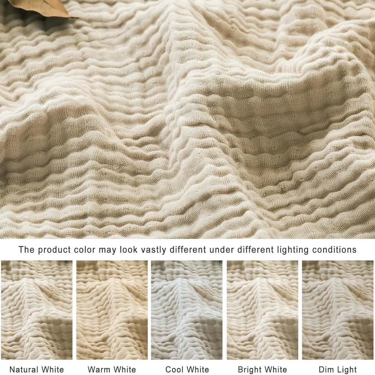 Pure Cotton Gauze Throw Blanket for Couch & Bed – Lightweight Breathable All-Season 100% Muslin Weave | Thomler