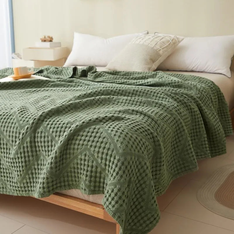 Lightweight Cotton Muslin Throw Blanket for Couch, Bed & Travel – Breathable All-Season Woven Cover | Thomler