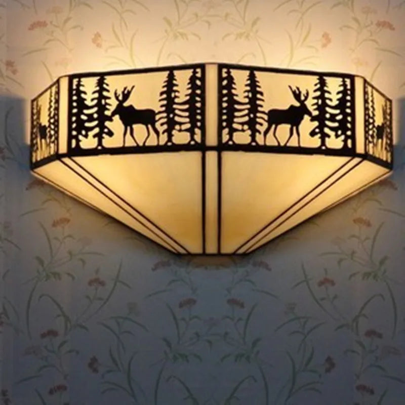 Wall Lamp Glass Mosaic E27 Blue Pastel Green Vintage Bedroom Hallway Ambient Lighting Fixture | Thomler