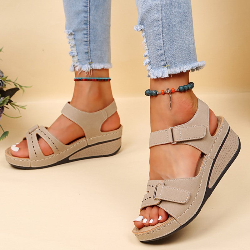 Women's Arch Support Sandals with Adjustable Hook & Loop Straps – Cushioned Footbed, Anti-Slip Sole for All-Day Comfort, Summer Walking | Thomler