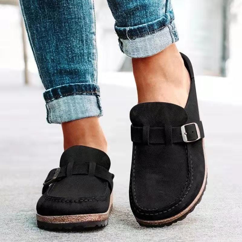 Women's Orthopedic Slide Sandals Suede Look Adjustable Buckle Slip-On Slides for Everyday Comfort Casual Summer Walking Footbed Support | Thomler