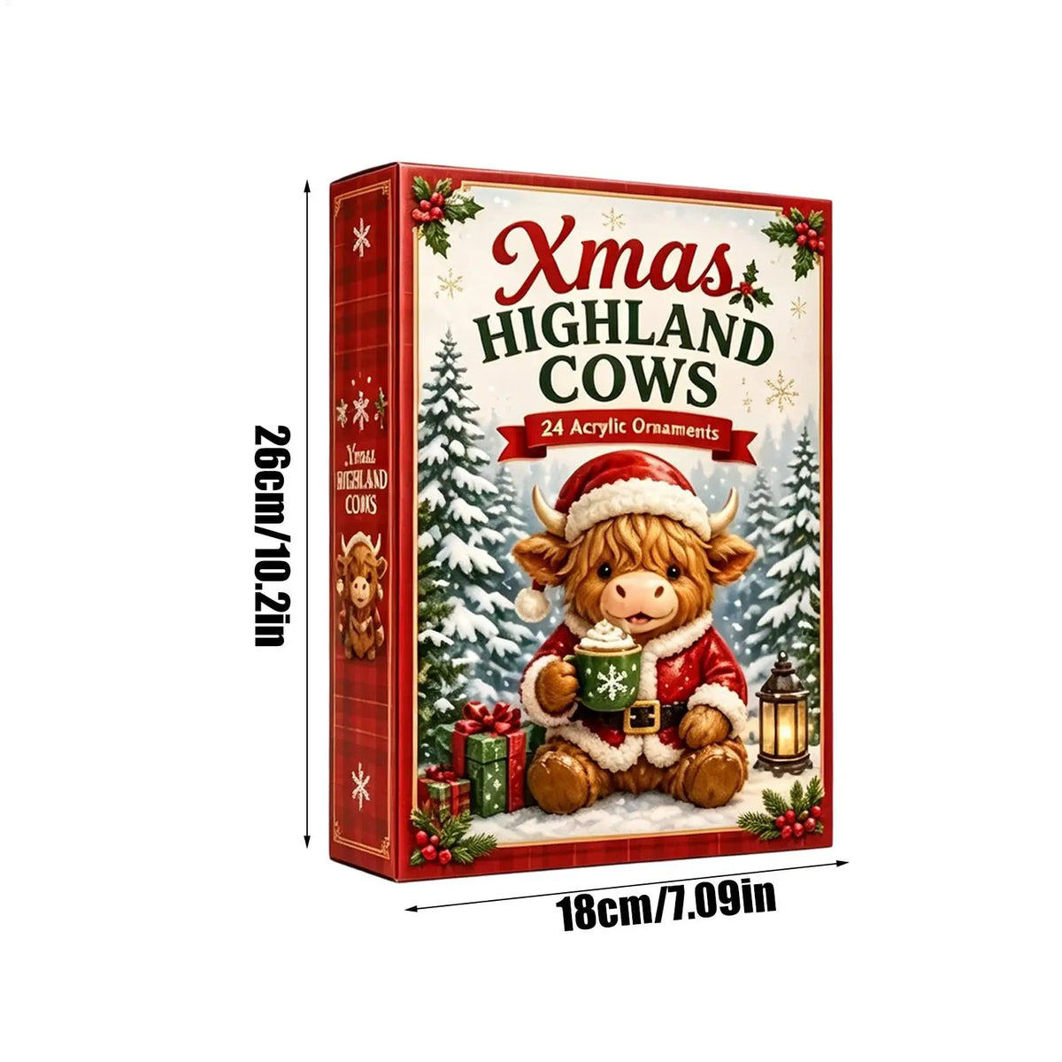Highland Cow Christmas Advent Calendar with 24 Ornament Surprises for December Countdown | Thomler