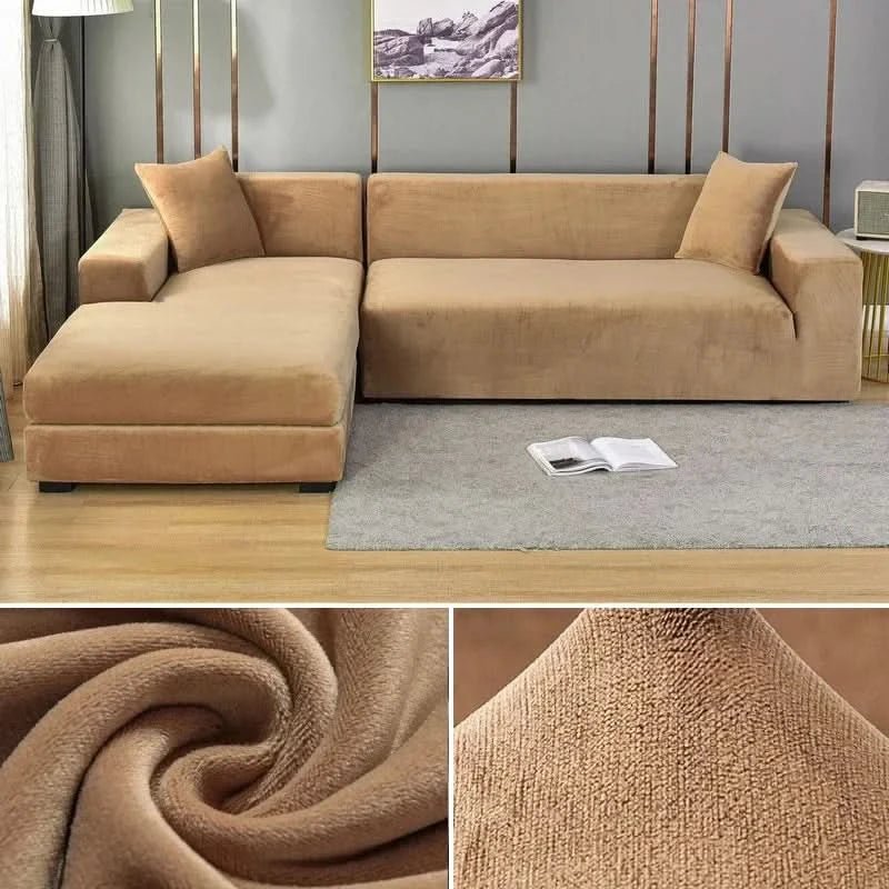 Stretch Velvet Couch Cover – Luxurious Furniture Protector for Living Room | Thomler