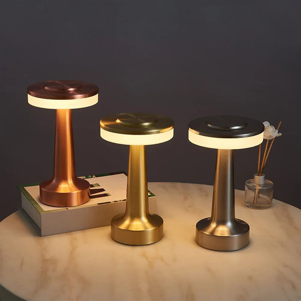 Table Lamp Iron Acrylic 9 in Portable Bedroom Nightstand Adjustable Touch Control LED Lighting | Thomler