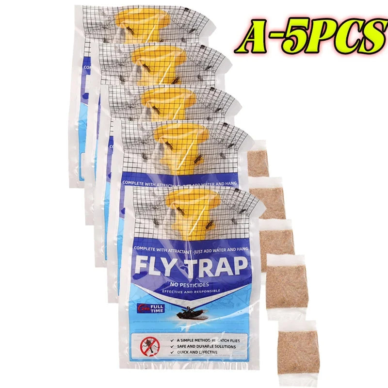 Outdoor Fly Trap with Water-Activated Attractant – Disposable Hanging Design for Yard & Patio | Thomler