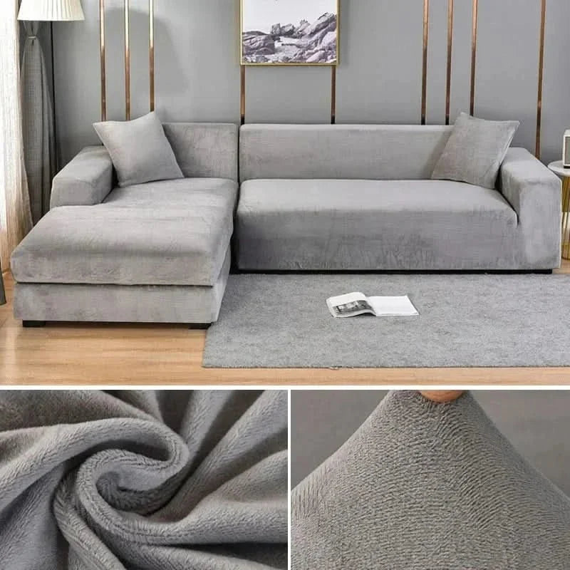 Stretch Velvet Couch Cover – Luxurious Furniture Protector for Living Room | Thomler