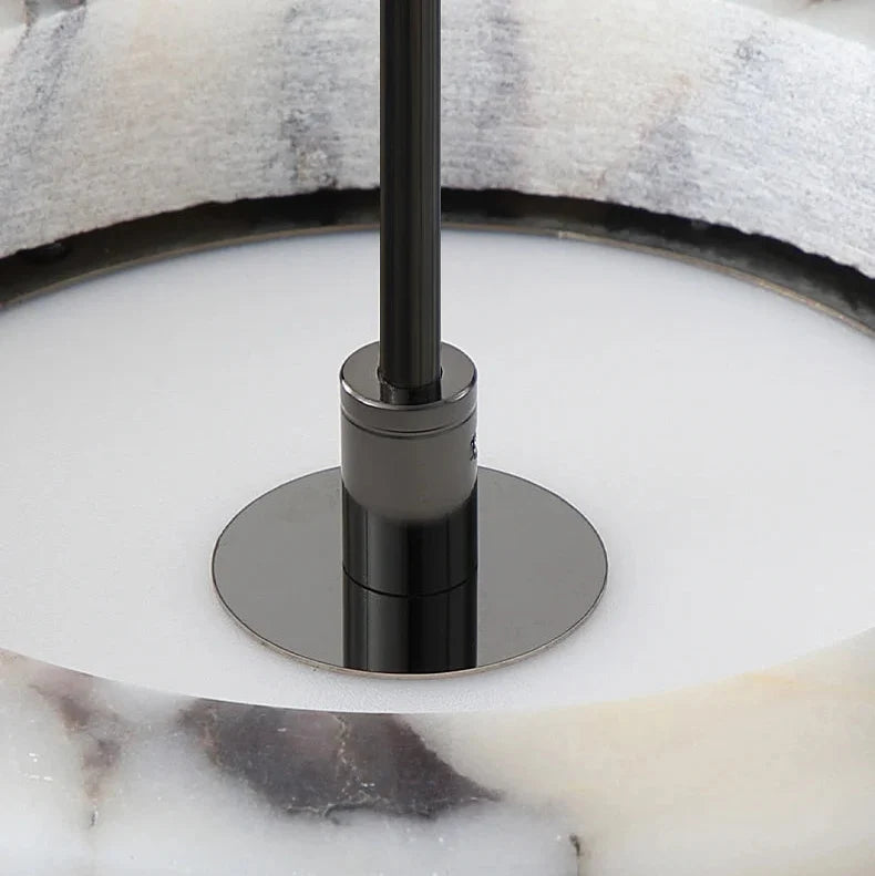 Natural Stone Disc Pendant Light LED Iron Cord Ceiling Fixture for Bedroom Living Room | Thomler