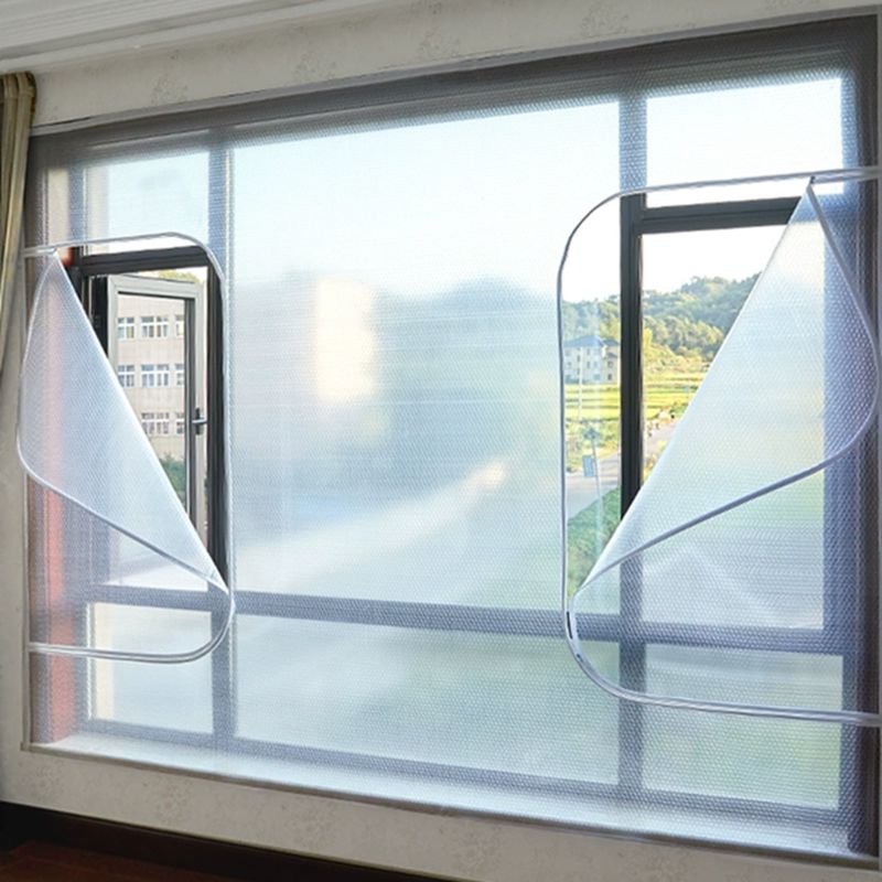Insulating Window Film Kit – Dual-Layer Thermal Draft Stopper with Adhesive Zipper – Energy-Saving Clear Shrink Barrier for Winter Storm | Thomler