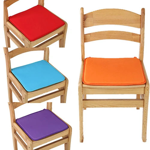 Square Chair Pad with Ties 16×16 in Cotton-Blend Dining Kitchen Office Seat Cushion Modern Solid Color for Indoor Use | Thomler
