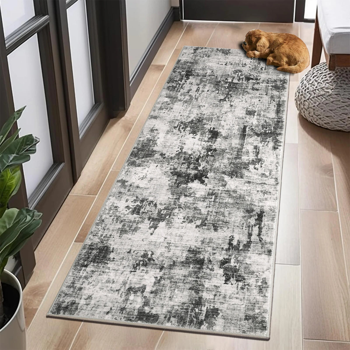 Machine-Washable Hallway Runner with Slip-Resistant Rubber Backing for Entryways and Living Spaces 24×91 in | Thomler