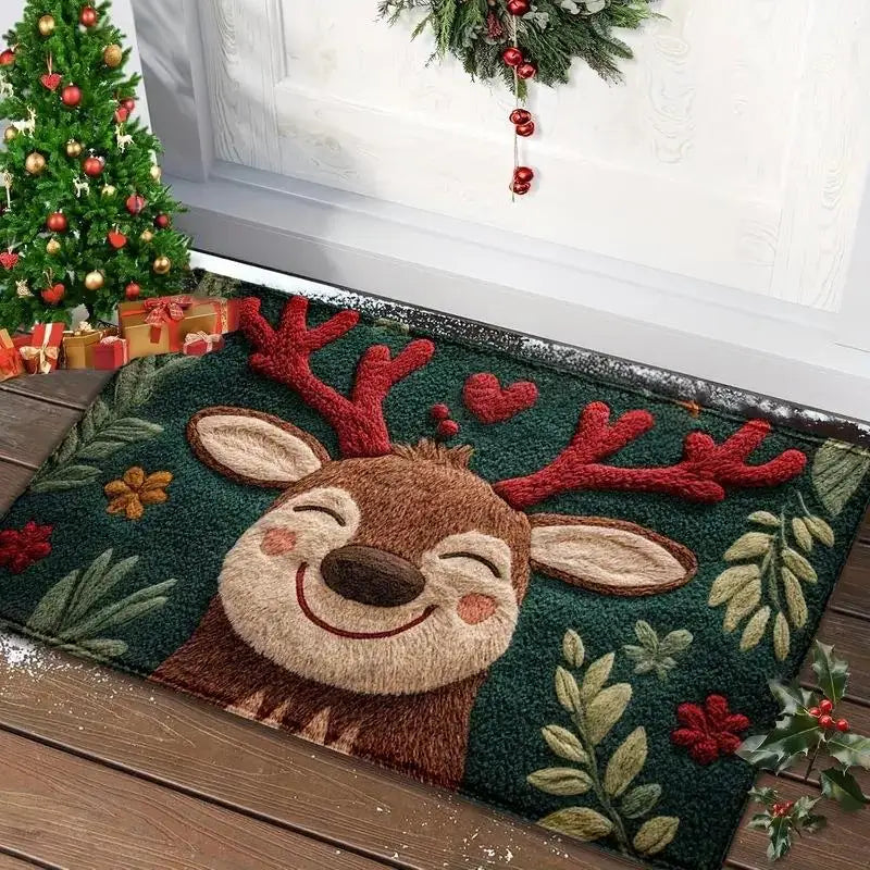 Holiday Door Mat Festive Welcome Rug Non-Slip Entry Decor for Front Porch Indoor Entryway Year-Round Seasonal Celebrations | Thomler