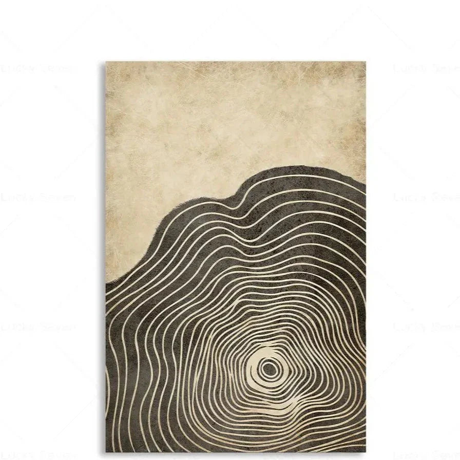 Canvas Wall Art Polyester 24 in x 18 in Tree Rings Abstract Home Décor Rustic Modern Artwork | Thomler