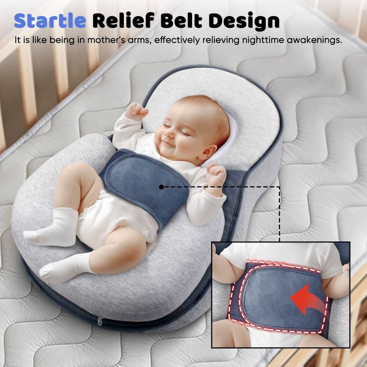 Infant Head-Shaping Sleep Pillow – Pediatrician-Backed Ergonomic Baby Support for Crib & Bassinet | Thomler