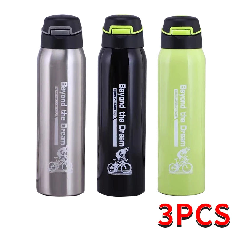 Insulated Stainless Steel Water Bottle with Sport Cap & Carry Loop – 17 oz Double Wall Bike Bottle for Cycling, Commuting & Outdoor Sports | Thomler
