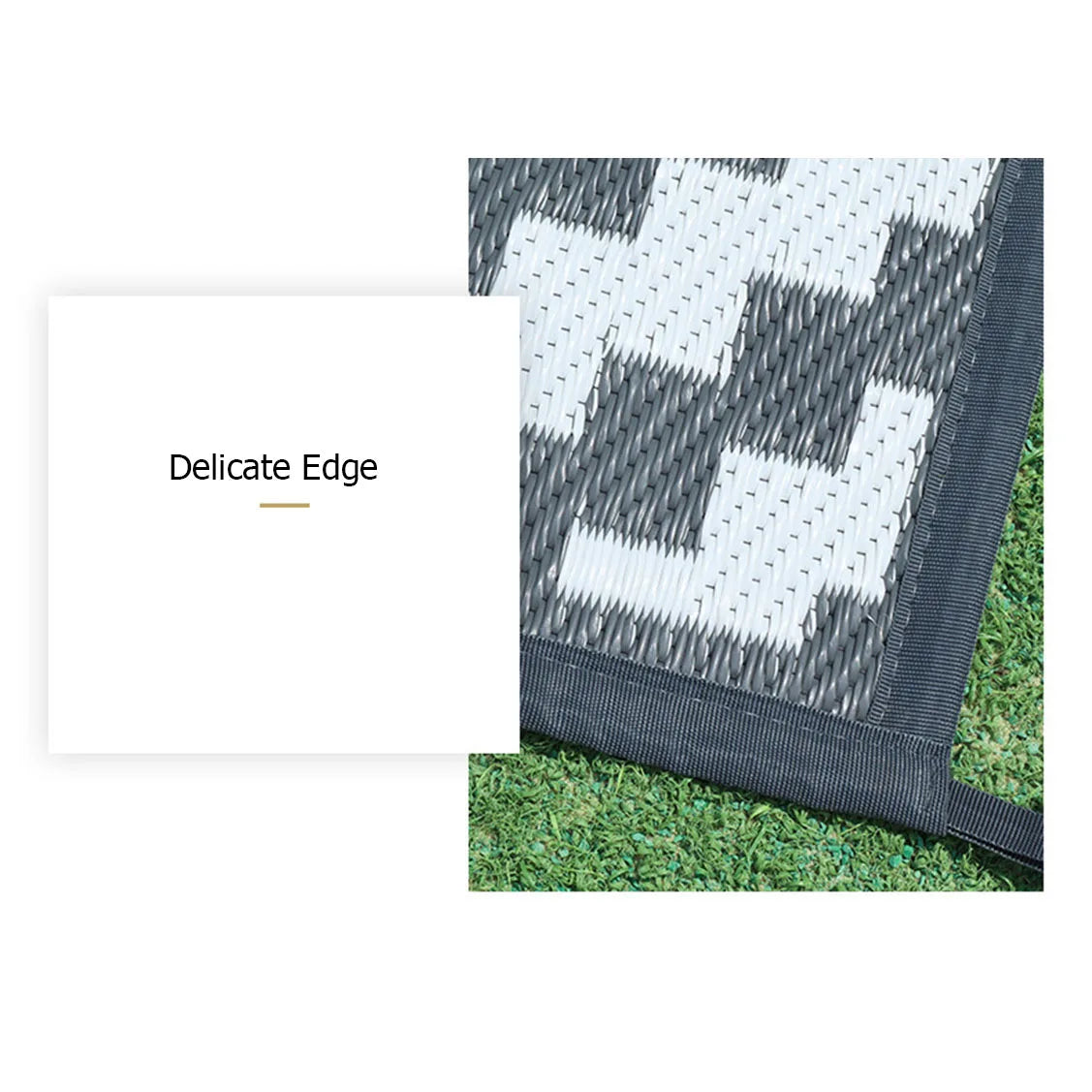 Outdoor Rug Waterproof PP 150.0 cm x 240.0 cm Grey Patio Garden Camping Picnic Balcony Mat | Thomler