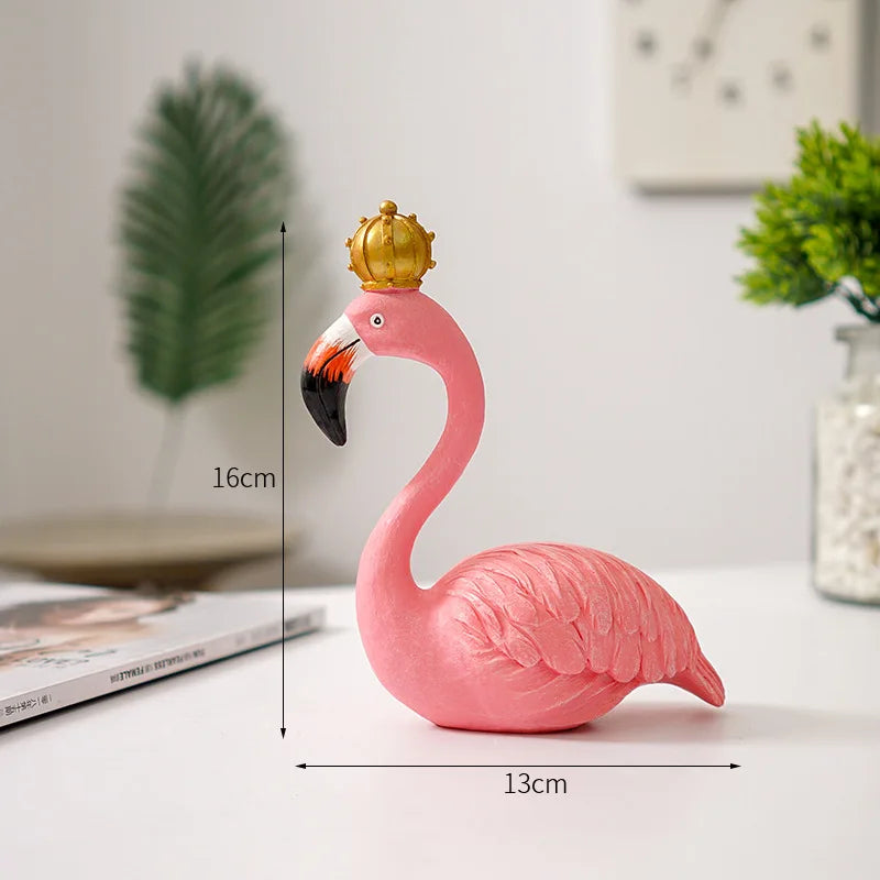 Resin Flamingo Figurine Modern Home Decor Sculpture for Shelf Display Living Room Accent Piece Office Desktop Tropical Bird Statue | Thomler