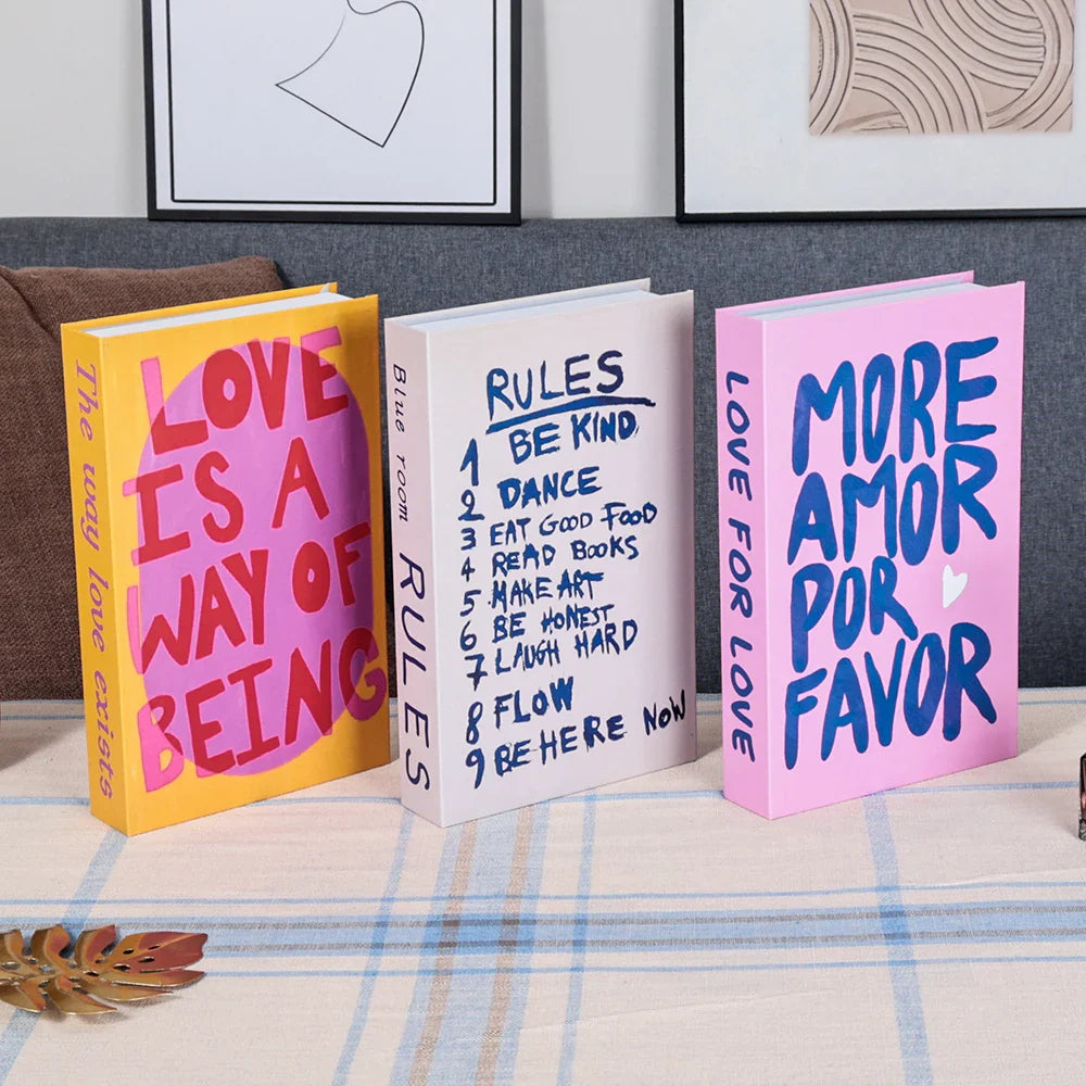 Decorative Faux Books Cardboard Foldable Set Of 3 Living Room Coffee Table Styling Bookshelf Display Interior Decor | Thomler