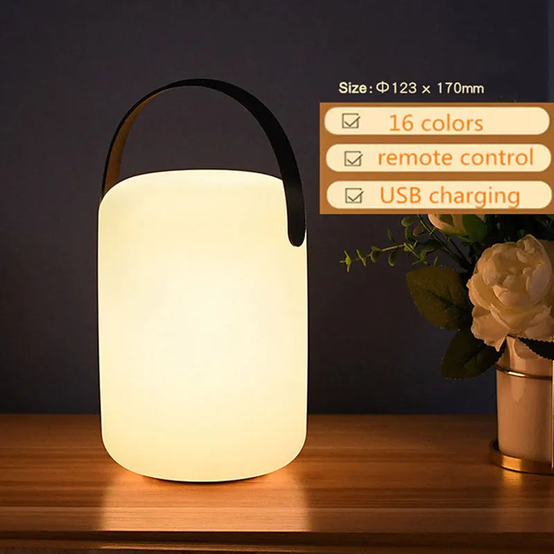 Outdoor Table Lamp Waterproof ABS LED 8 Colors 10 in Portable Patio Garden Lighting With Remote USB Rechargeable | Thomler