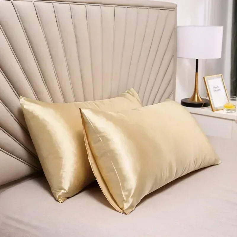 Pillowcase Mulberry Silk 50.0 x 70.0 cm Gold Bedroom Hair And Skin Cooling Sleep Cover Luxury Bedding | Thomler