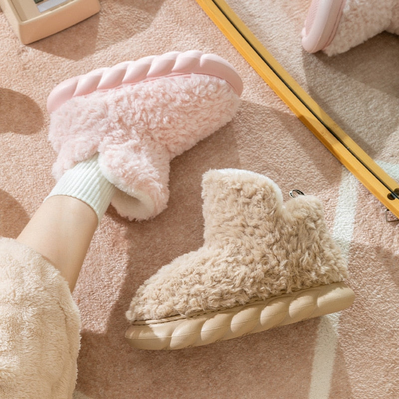 Women's Plush Memory Foam House Slippers with Non-Slip Sole for Indoor Comfort – Cozy Fleece Bedroom Footwear for Winter | Thomler
