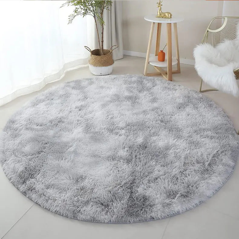 Round Rug Polyester Microfibre 100.0 cm Pink Children Play Area Shaggy Nursery Floor Mat Non Slip Memory Foam | Thomler