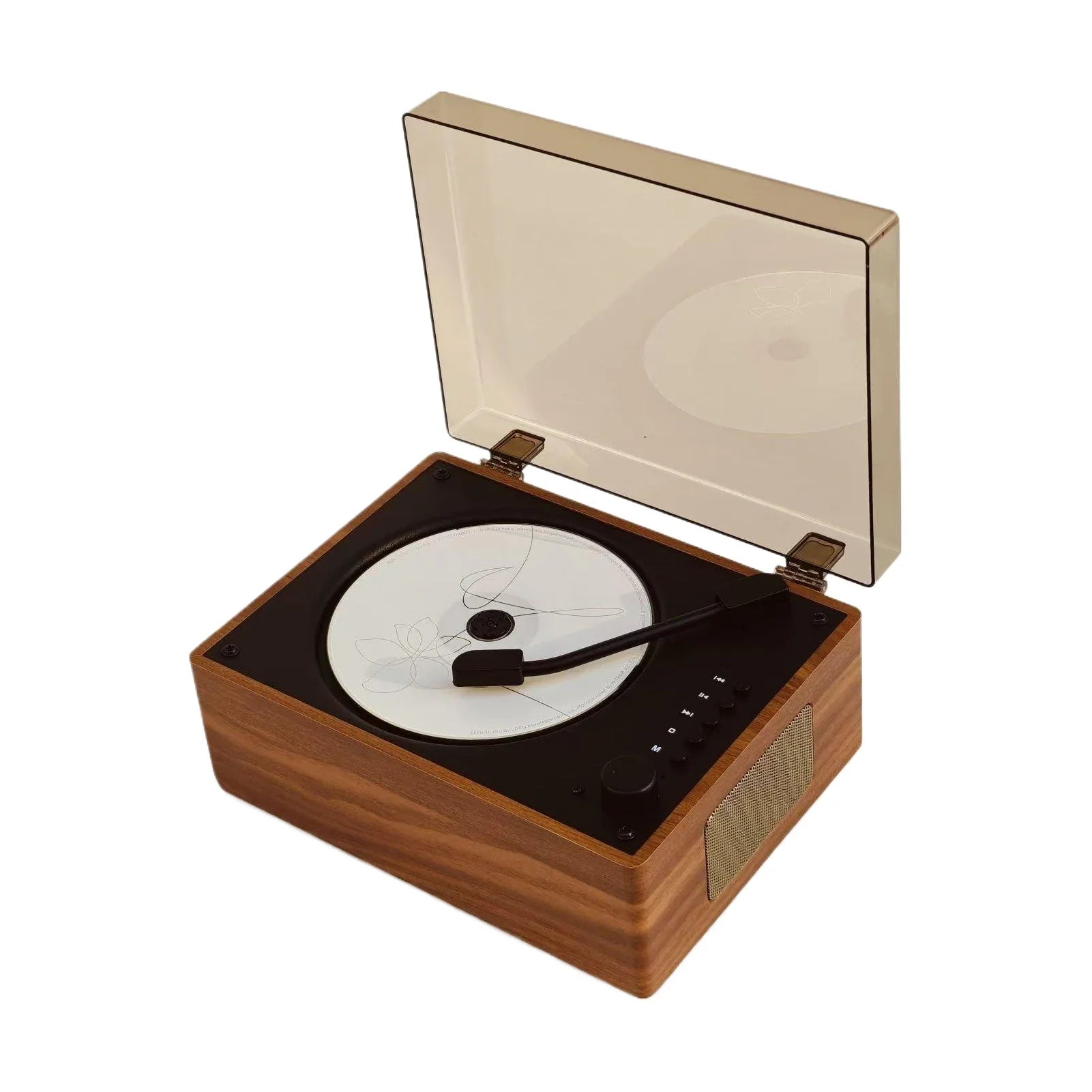 CD Player Wood Finish 20.0 cm Bluetooth 5.1 Portable Home Music Speaker USB AUX Vintage Audio System | Thomler