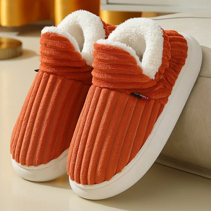 Plush Faux Fur House Slippers – Cozy Indoor Slide-On for Women & Men, Cushioned Footbed, Non-Slip Rubber Sole for Winter Loungewear | Thomler