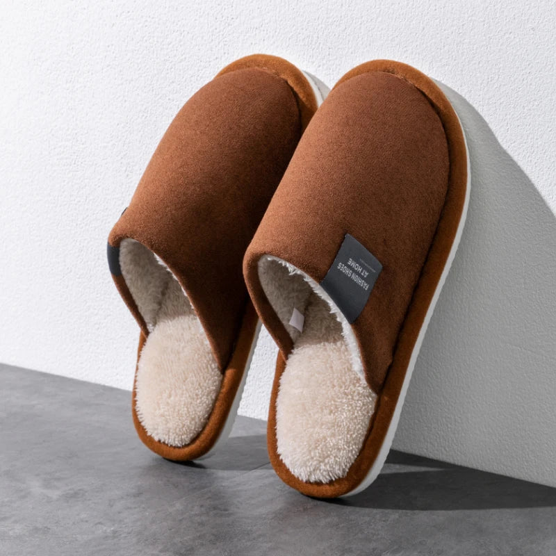 Men's Suede Indoor Slippers – Quiet Cushioned House Shoes with EVA Sole, Lightweight Anti-Slip for Fall & Winter | Thomler