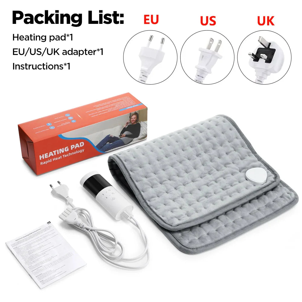 Microplush Heated Pad 24×12 in for Legs Back Hands | 9-10 Adjustable Temperature Settings | Fast Warmth Therapy Mat | Thomler