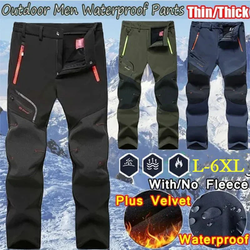 Herren Softshell Wanderhose wasserdicht, warm, winddicht, L–6XL Outdoor
