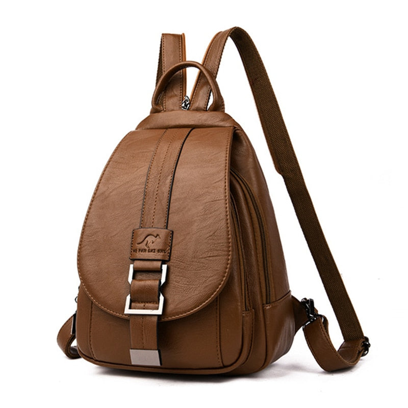 Women's Leather Backpack Purse | Convertible Shoulder Bag for Work & Travel | Handcrafted Premium Cowhide | Multi-Pocket Design | Thomler