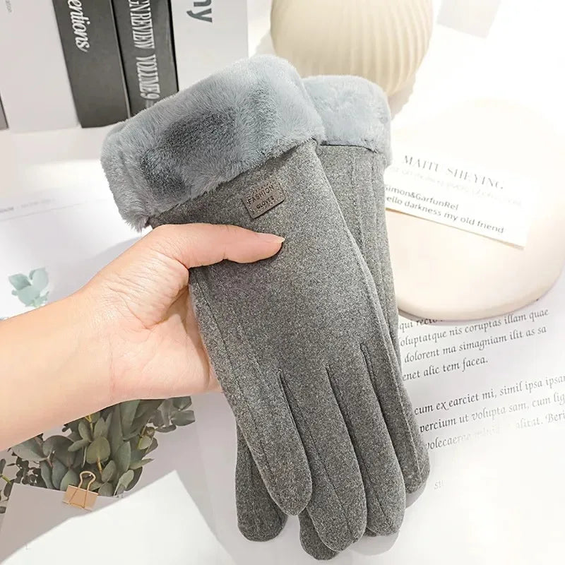 Touchscreen Winter Gloves for Women – Soft Suede Feel, Opera Length, Warm Cotton Lining | Thomler