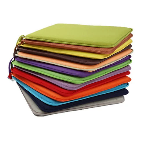 Square Chair Pad with Ties 16×16 in Cotton-Blend Dining Kitchen Office Seat Cushion Modern Solid Color for Indoor Use | Thomler