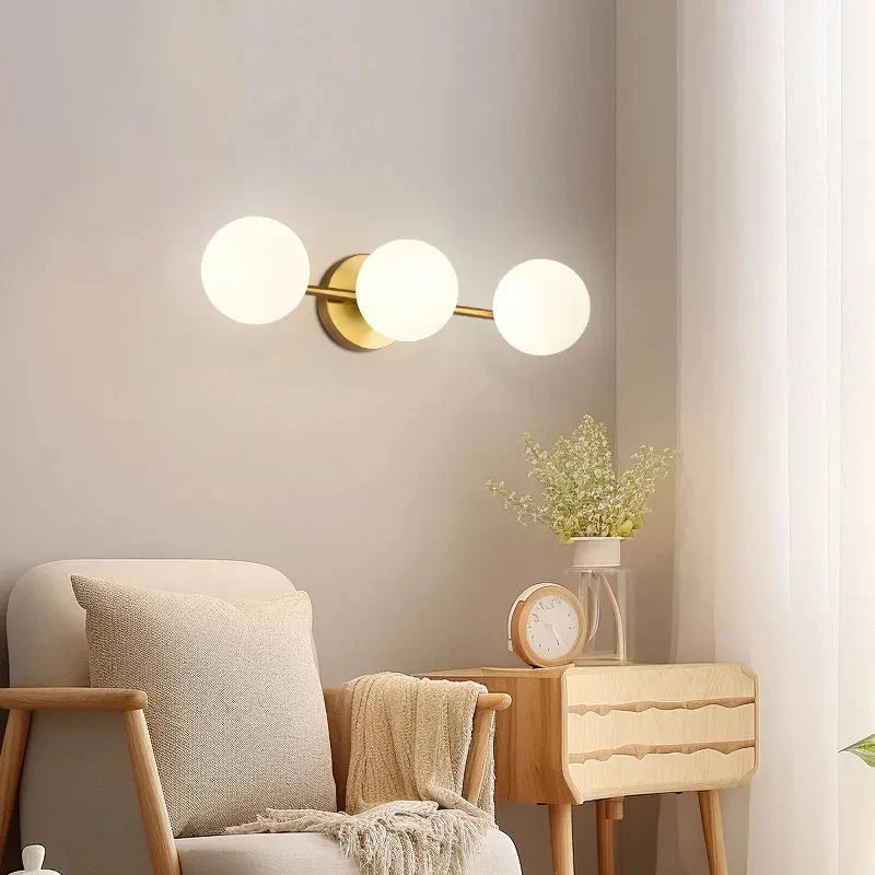 Frosted Globe Sconce with Up-Down Light for Bedroom, Hallway & Living Room | Thomler