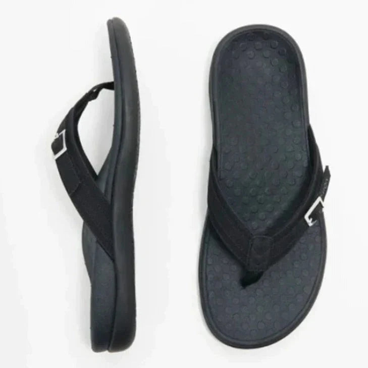 Orthopedic Arch Support Sandals for Women – Cushioned Footbed Slip-On Comfort Slides for Plantar Fasciitis & Flat Feet Relief | Thomler