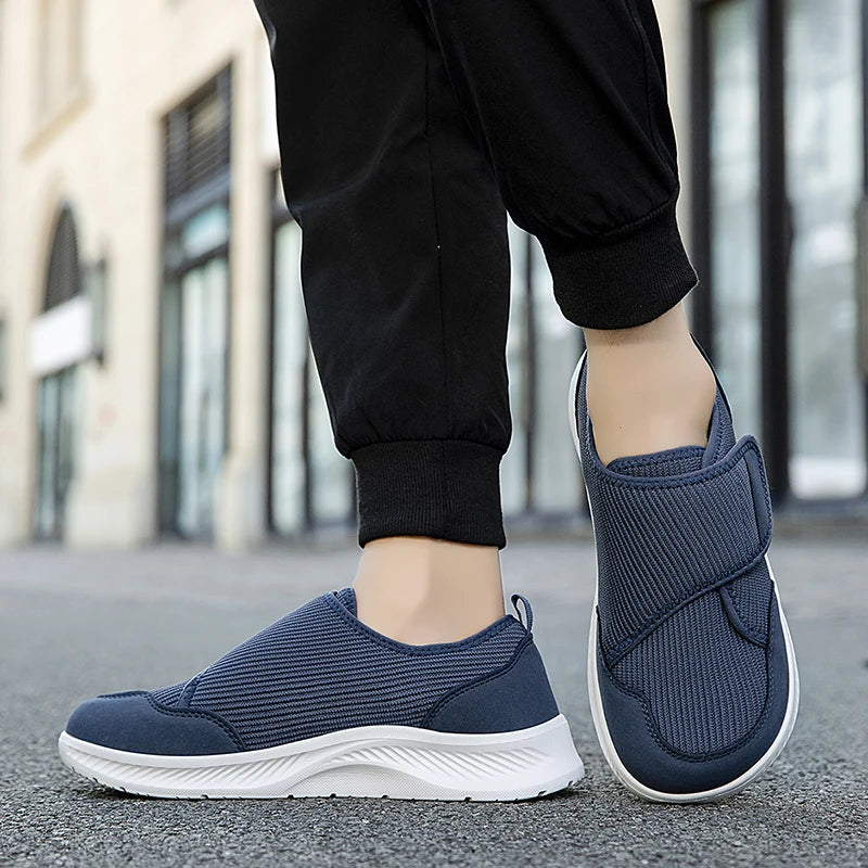 Men's Breathable Mesh Comfort Walking Shoes with Extra Wide Toe Box & Adjustable Hook-and-Loop Closures for Bunions, Swelling & Diabetes | Thomler