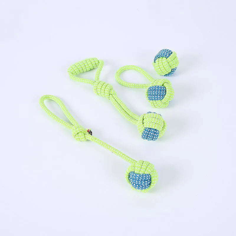Cotton Rope Dog Chew Toys – Interactive Tug Balls for Puppies & Dogs – Dental Cleaning Play Set for Small to Medium Pets | Thomler