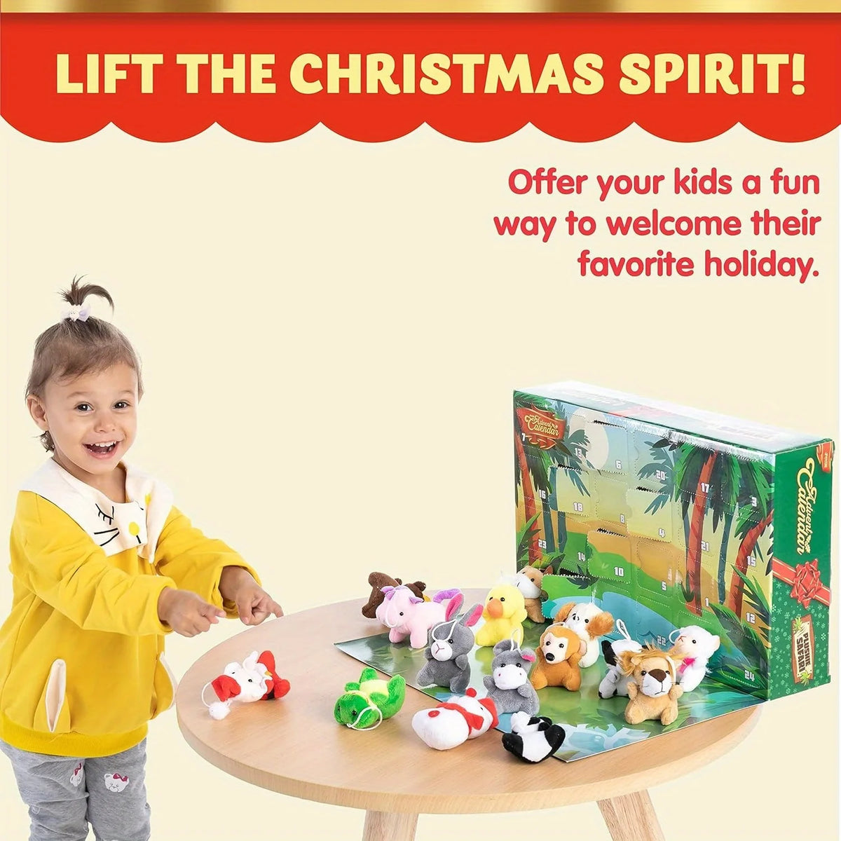 24-Day Holiday Countdown Calendar with Stuffed Animal Surprises for Kids | Thomler