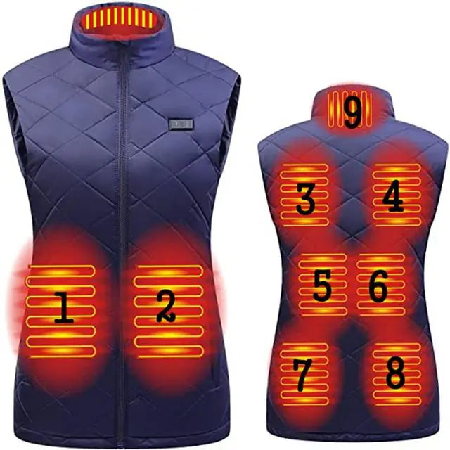 Women's USB Heated Vest with Infrared Heat Zones for Cold Weather | Lightweight Rechargeable Warming Jacket for Fall Winter Outdoor | Thomler