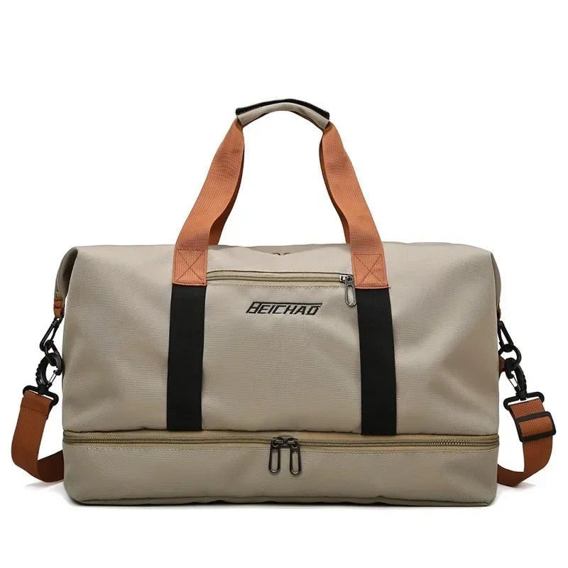 Women's Gym Duffel Bag with Shoe Compartment – Wet/Dry Separation Travel Bag, Shoulder & Crossbody Carry for Workout, Weekend Trips | Thomler