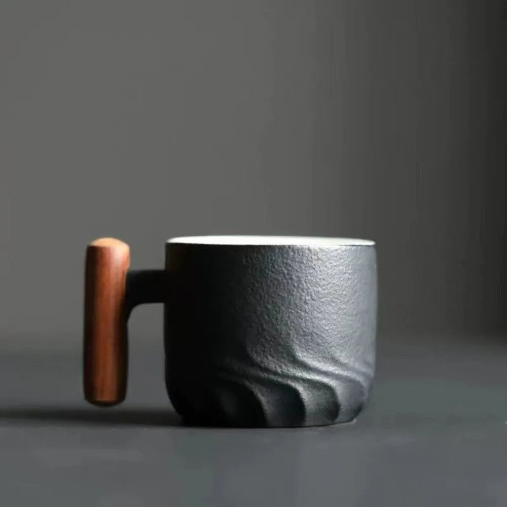 Ceramic Coffee Mug 2 in Handcrafted Retro Design 3 in Compact Kitchen Cup Drinkware | Thomler